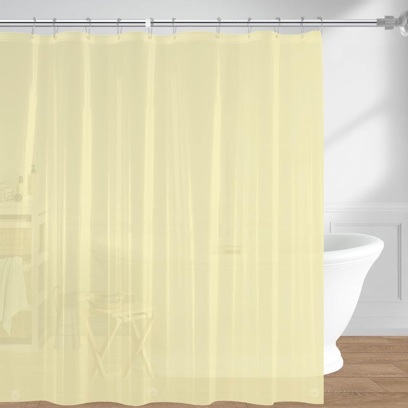 downluxe Waterproof Frosted Shower Curtain Liner - PEVA Lightweight Plastic Shower Liner with 3 Magnets, Shower Curtains for Bathroom, 72" x 72", Beige - Image 1