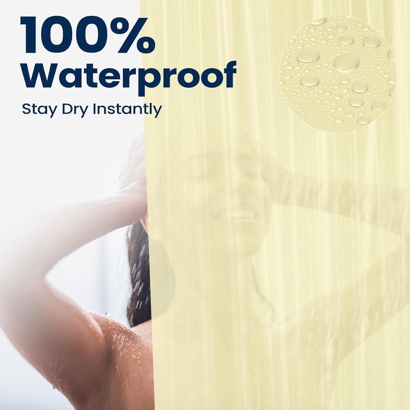 downluxe Waterproof Frosted Shower Curtain Liner - PEVA Lightweight Plastic Shower Liner with 3 Magnets, Shower Curtains for Bathroom, 72" x 72", Beige - Image 4