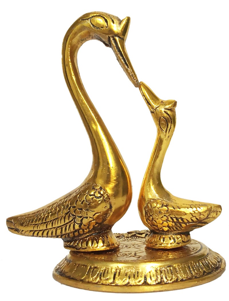Purpledip Metal Statue Love Birds Swan Duck Pair: Feng Shui Symbolism of Love Romance (12195) - Image 3