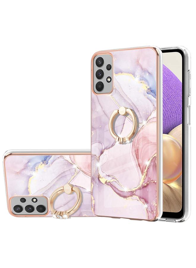 اس-توب جراب لهاتف Samsung Galaxy A23 5G / 4G، جراب هاتف TPU بنمط رخامي مطلي بالكهرباء مع حلقة - Image 1