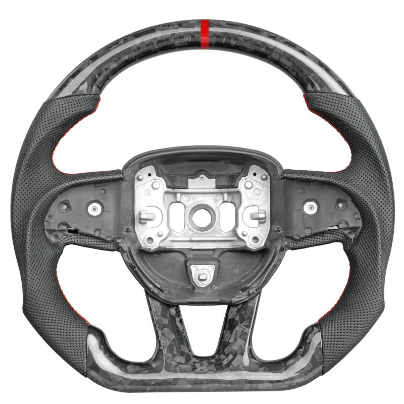Car Steering Wheel Carbon Fiber Steering Wheel Locator Wire Breathable Antiskid Compatible with Dodge ChallengerChargerHummer Cat 20152020 forged carbon fiber