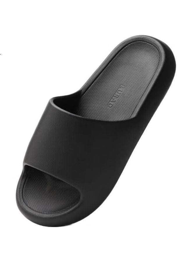 Lurad Slippers For Men, Summer Outdoor Wear, Couples Bathroom Thick-Soled Indoor Sandals, Women'S, Black, 265(41-42) - Image 3