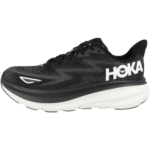 Hoka Women's Clifton 9 Sneaker, Black/White, 7 - Image 1