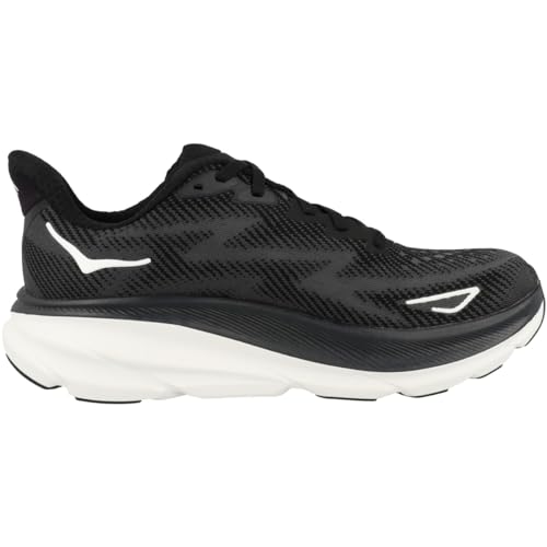 Hoka Women's Clifton 9 Sneaker, Black/White, 7 - Image 3