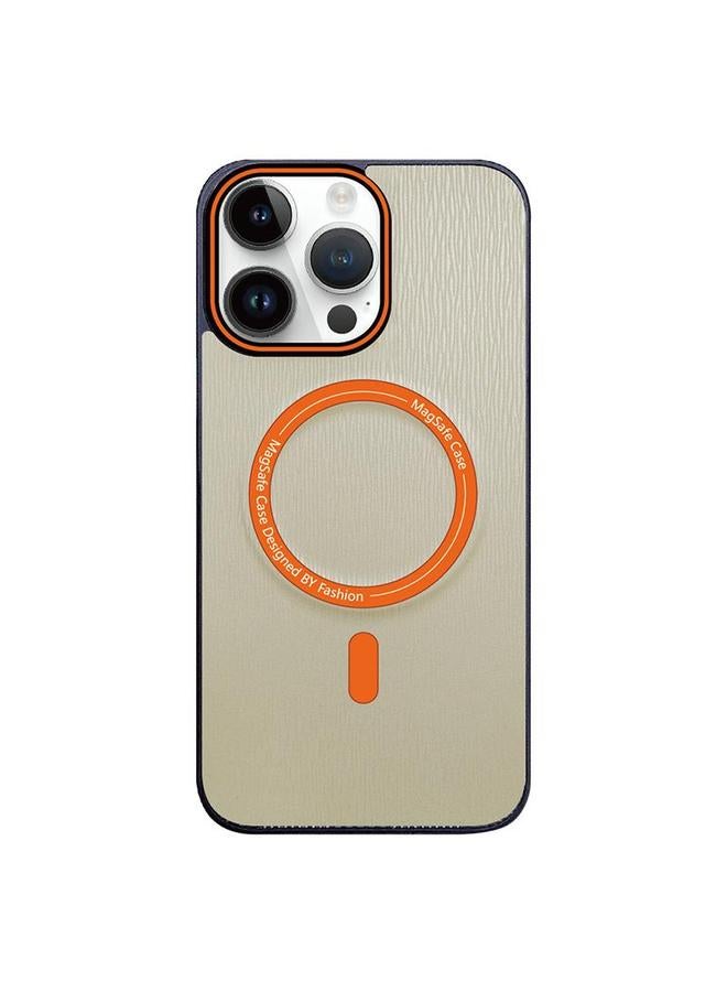 S-TOP Case For iPhone 16 Pro Max Contrast Color Imitation Wood Texture MagSafe Phone Case - Image 1