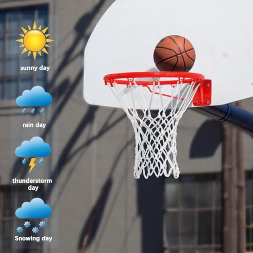 WNE Jaliwale Professional Basketball Nets Heavy Duty Outdoor, 12 Loops, White -Colour net (2 Pieces of Net/One Pair) - Image 2