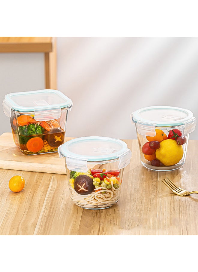 Generic - High Borosilicate Glass Soup Bowl Sealed Glass Lunch Box Microwave Heatable Large Capacity Soup Bowl Porridge Bowl Wholesale-Specifications:Square Soup Bowl 1000ml (block Pack) - Image 1