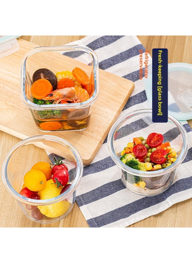 Generic - High Borosilicate Glass Soup Bowl Sealed Glass Lunch Box Microwave Heatable Large Capacity Soup Bowl Porridge Bowl Wholesale-Specifications:Square Soup Bowl 1000ml (block Pack) - Image 1