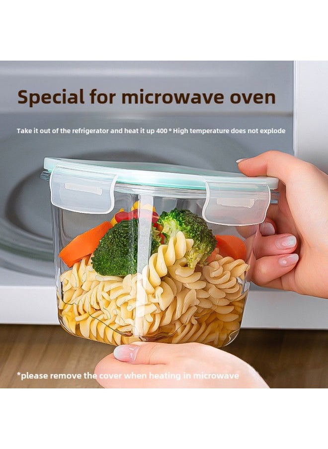 Generic - High Borosilicate Glass Soup Bowl Sealed Glass Lunch Box Microwave Heatable Large Capacity Soup Bowl Porridge Bowl Wholesale-Specifications:Square Soup Bowl 1000ml (block Pack) - Image 1