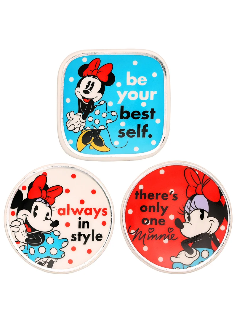 Disney Minnie Mouse Multicoloured Ceramic Gift 3 Piece Boxed Trinket Tray Set VC700379L