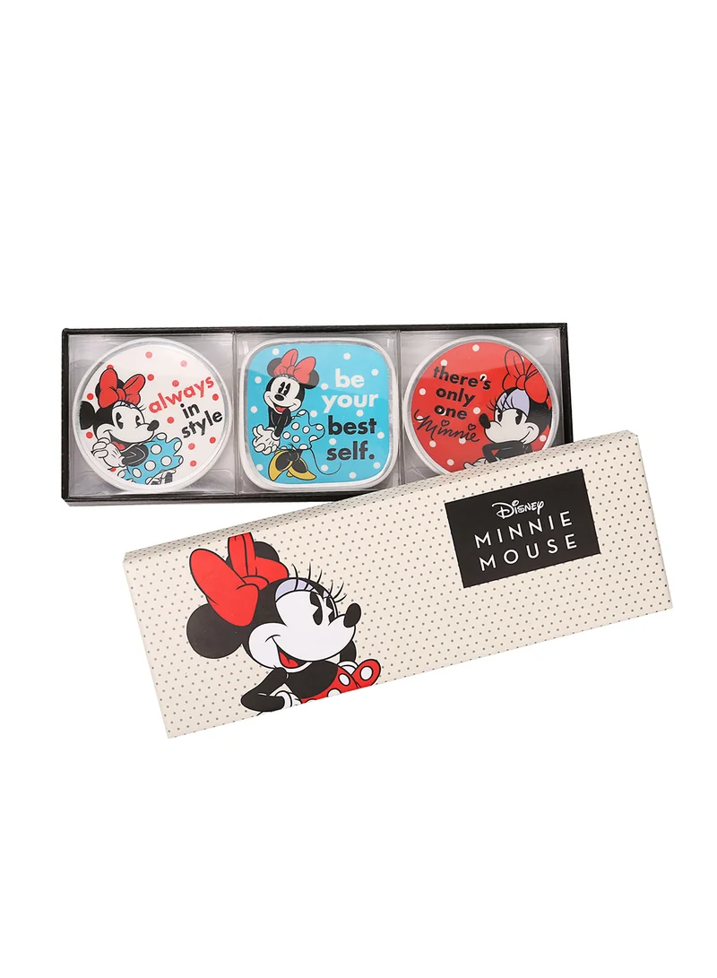 Disney Minnie Mouse Multicoloured Ceramic Gift 3 Piece Boxed Trinket Tray Set VC700379L