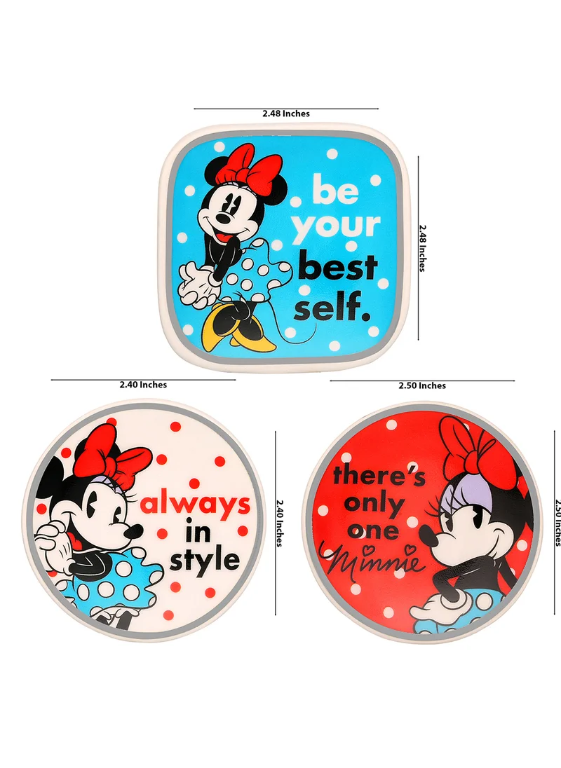 Disney Minnie Mouse Multicoloured Ceramic Gift 3 Piece Boxed Trinket Tray Set VC700379L