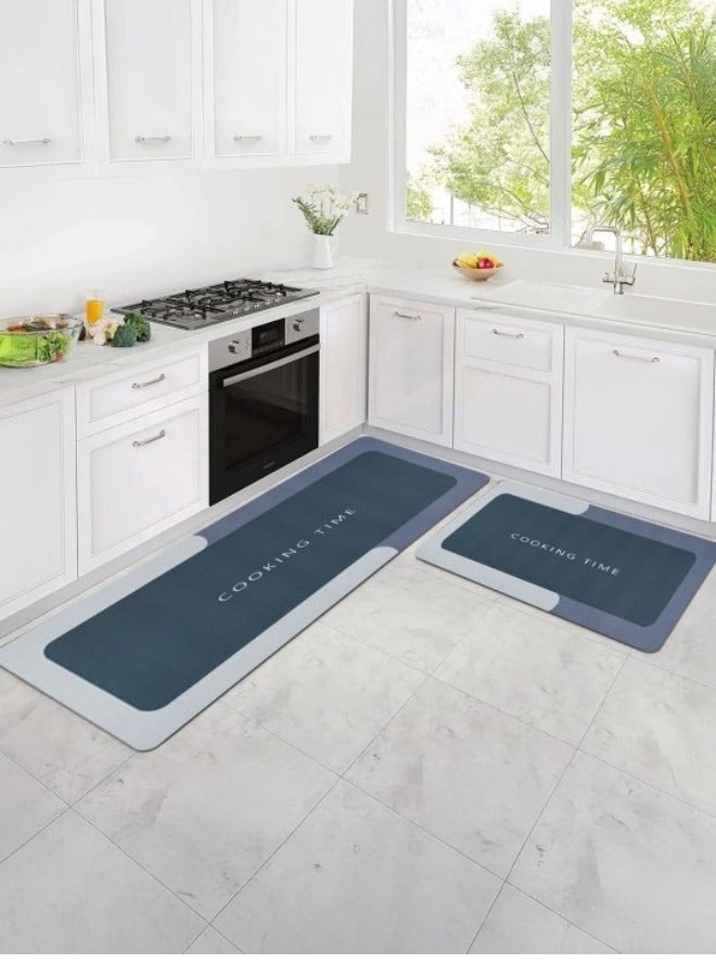 Happy Home 2 Pieces Kitchen Floor Mats, Super Absorbent Bathroom Mat, Washable Kitchen Rug, Diatom Mud Non-Slip Floor Mat for Office, Laundry, Bathroom (Size(40x60)+(40x120)cm) - Image 5
