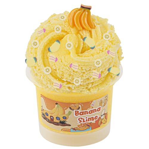 Okaybee Banana Yellow Cloud Slime Super Drizzly NonSticky Premade Slime Slimes Party Favors for Kids Slimes Sensory Toys for Birthday Easter Hallowmas Christmas Girls Gifts Boys Gifts - Image 1