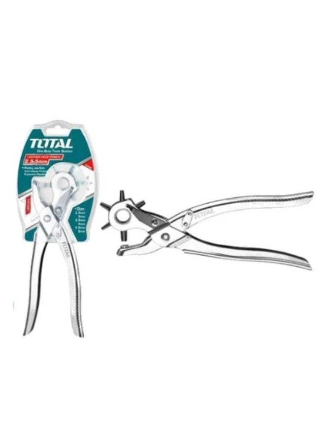 TOTAL Leather Hole Punch 2.5–5 mm Adjustable Rotary Punch Tool – Heavy-Duty Multi-Size Hole Maker for Belts, Leather Crafts, Watch Straps, Fabric, and DIY Projects - Image 2