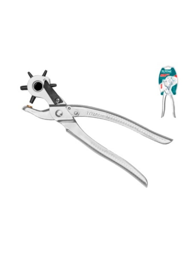 TOTAL Leather Hole Punch 2.5–5 mm Adjustable Rotary Punch Tool – Heavy-Duty Multi-Size Hole Maker for Belts, Leather Crafts, Watch Straps, Fabric, and DIY Projects - Image 1