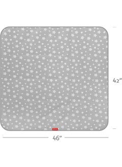 Moonsea Moonsea Splat Mat for Under High Chair, Non Slip Waterproof Mealtime Floor Mats Washable Portable Picnic Splash Mat for Baby Art/Craft/Playtime, 42X46 Inch - Grey Star  - Image 5