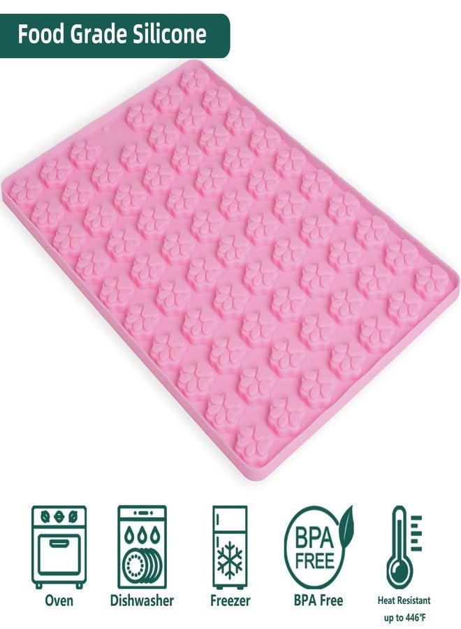 Amyandone Mini Paw Print Silicone Molds, 69 Cavities Food Grade Pawprint Mold for Chocolate, Candy, Jelly, Gummy, Dog Treats, Cake Décor, Snack Biscuits (with a Scraper) - Image 2
