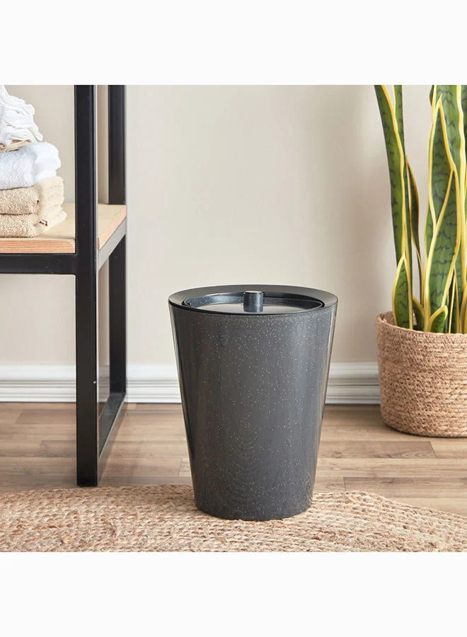 Home Box Midas Waste Bin Trash Can With Swing Home Garbage, 8.5 L Black 23.5x29x23.5 cm
