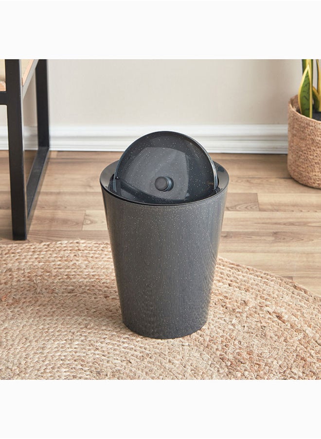 Home Box Midas Waste Bin Trash Can With Swing Home Garbage, 8.5 L Black 23.5x29x23.5 cm  - Image 2