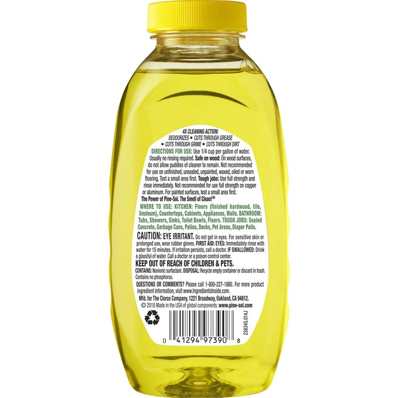 Pine Sol Pine-Sol Multi Surface Cleaner, 2 Pack, Concentrated Multi Purpose Cleaner and Degreaser for Kitchen and Bathroom, Makes 5 Gallons, Lemon Fresh Scent, 10.75 oz. Each - Image 3