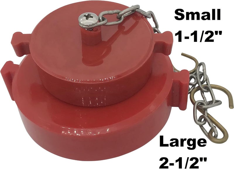 Happy Tree (2 Pack) 2-1/2" NST/NH Plastic Fire Hose Connection Standpipe Cap Fitting and Chain fire Equipment Red Plastic Anti Theft FDC Cap - Image 4