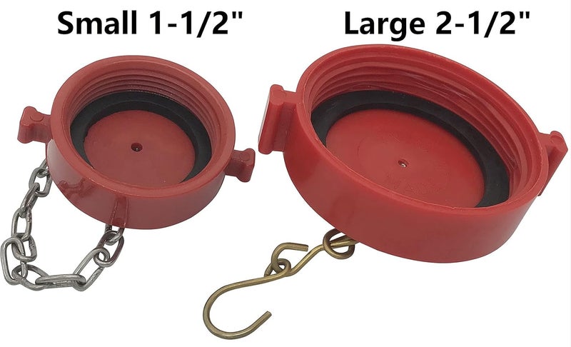 Happy Tree (2 Pack) 2-1/2" NST/NH Plastic Fire Hose Connection Standpipe Cap Fitting and Chain fire Equipment Red Plastic Anti Theft FDC Cap - Image 5