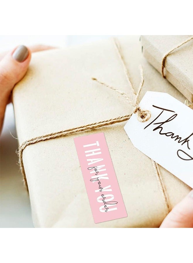 اتش واي شكرا لك على طلبك ملصقات, وردي شكرا لك ملصقات الأعمال الصغيرة, تصميم لافت للنظر, التعبئة والتغليف للشركات الصغيرة, النظام, الديكور, الهدايا, 2 لفة مع 240 ملصقات (الوردي) - Image 4