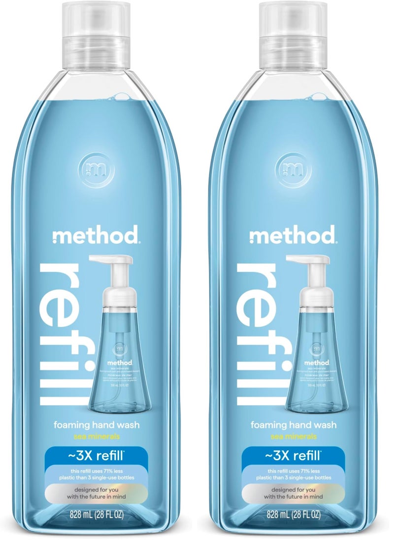 Method Foaming Hand Soap Refill, Sea Minerals, Recyclable Bottle, Biodegradable Formula, 28 oz, (Pack of 2) - Image 1