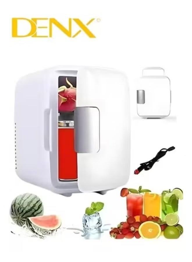 DX2057 Portable Mini Fridge 4L – Home & Car Refrigerator AC/DC 220-240V & 12V Cooling & Warming Compact Cooler 50W White