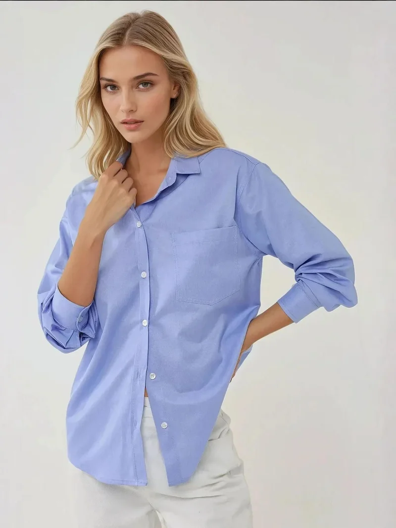 HICCUP Textured Regular Fit Linen Feel Long Sleeve Shirt