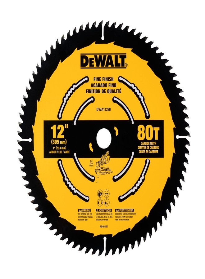 DEWALT 12 Inch 80T Carbide Circular Saw Blade, Fine Finish Saw Blade (DWA11280) - Image 1