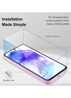 Generic [2 Pack] Screen Protector for Samsung Galaxy A55 Tempered Glass Screen Shatterproof Anti Scratch Glass Clear compatible with Samsung Galaxy A55  - Image 4