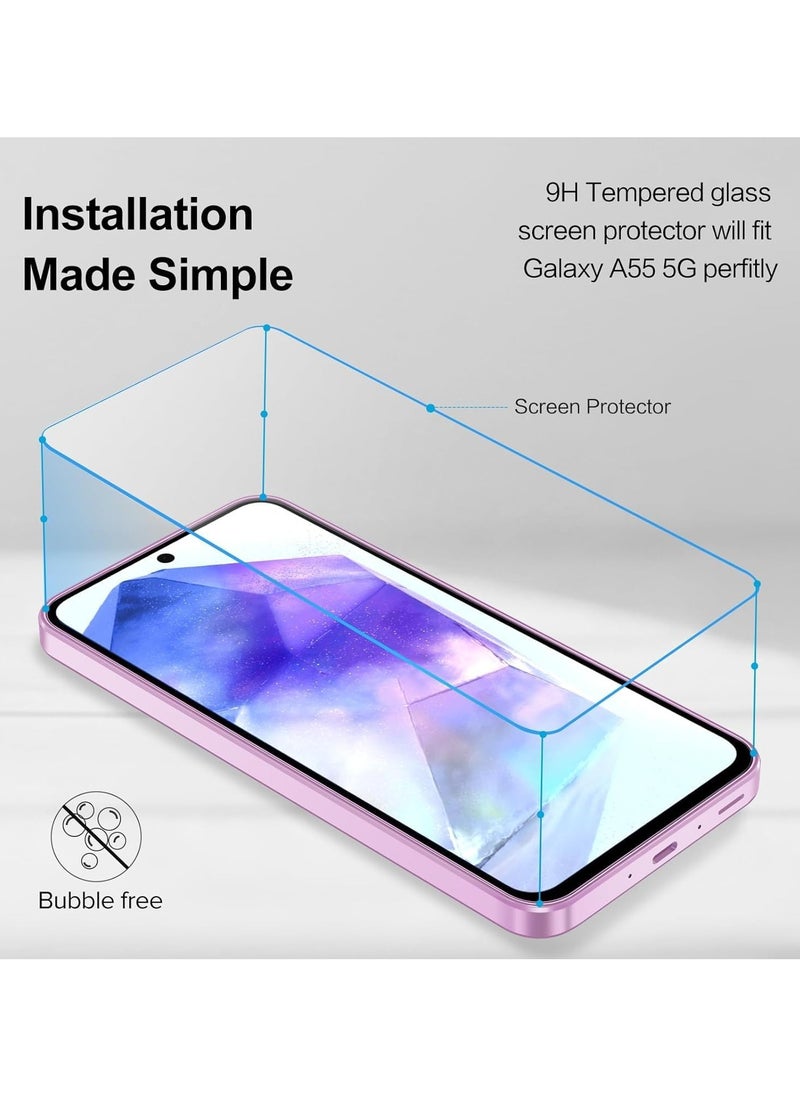 Generic [2 Pack] Screen Protector for Samsung Galaxy A55 Tempered Glass Screen Shatterproof Anti Scratch Glass Clear compatible with Samsung Galaxy A55  - Image 4