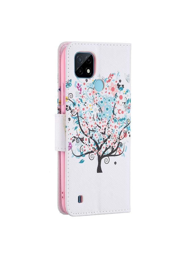 S-TOP Case For OPPO Realme C21 / C20 Colored Drawing Pattern Horizontal Flip Leather Case with Holder & Card Slots & Wallet - Image 3