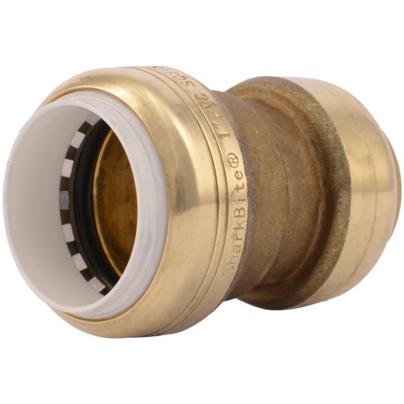 SharkBite 1 Inch CTS x 1 Inch PVC Transition Coupling Push to Connect Brass Plumbing Fitting PEX Pipe Copper CPVC PERT HDPE UIP4020A