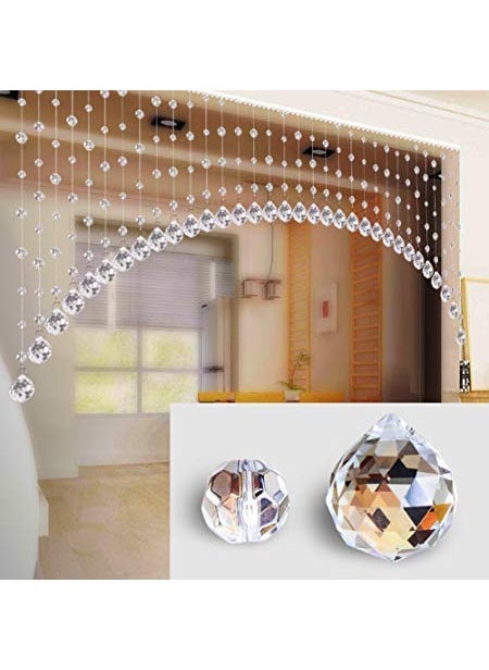 Light Wave LIGHT WAVE Semi Sheer Curtains Acrylic 10 Strings Crystal Single Panel Curtains With Original Glass Drops For Door, Window, Temple, Partition Area Décor  - Image 5