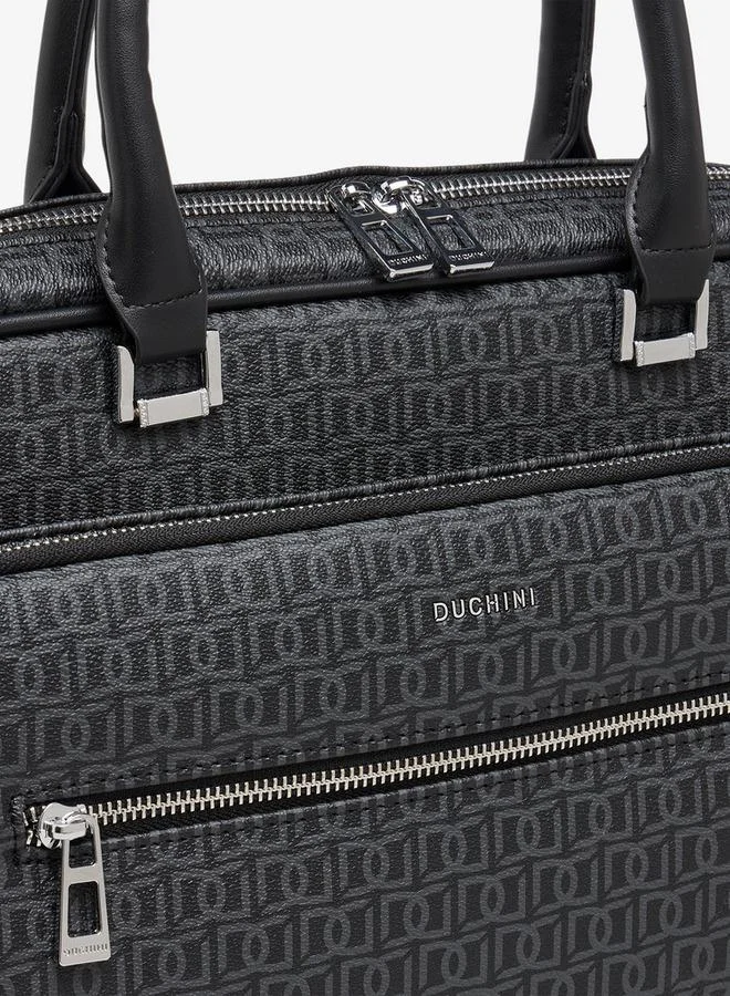 Duchini BLACK Men Monogram Print Laptop Bag for Men | Best Price UAE