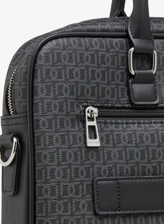 Duchini BLACK Men Monogram Print Laptop Bag for Men | Best Price UAE