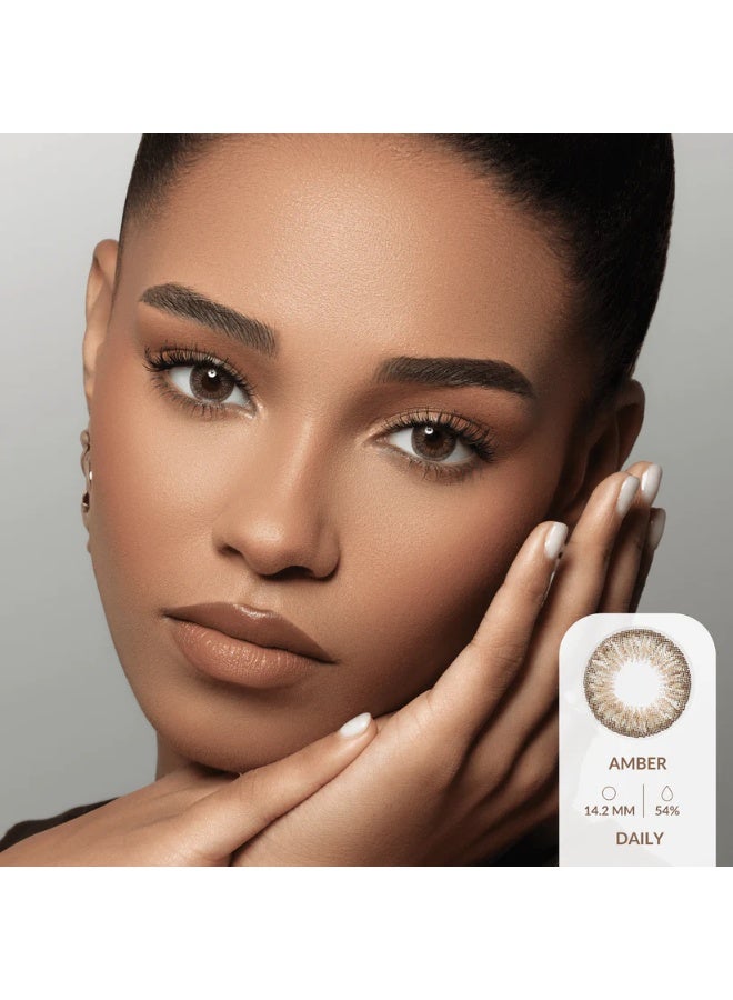 Amara Women 10 Daily Color Contact Lenses Amber - Image 4