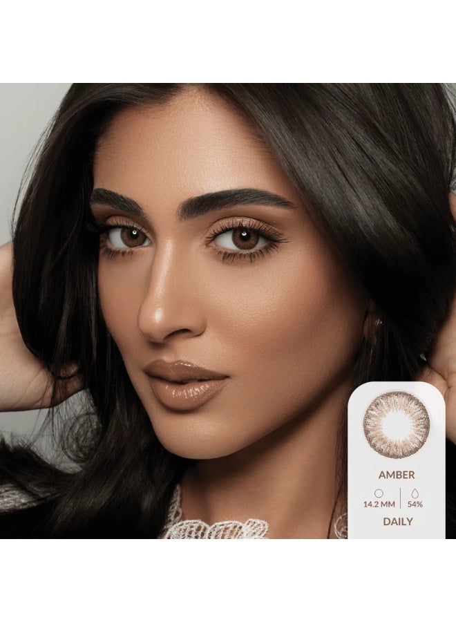 Amara Women 10 Daily Color Contact Lenses Amber - Image 2