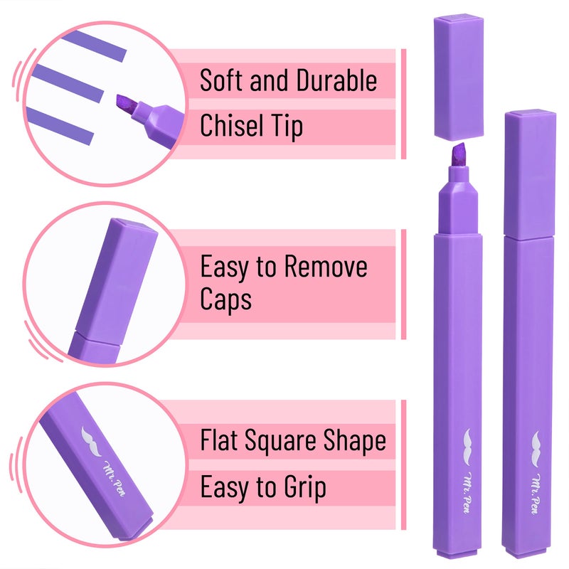 Mr. Pen- Aesthetic Highlighters, 8 pcs, Chisel Tip, Vibrant Colors, Cute Highlighters Assorted Colors, Back to School Supplies - Image 3