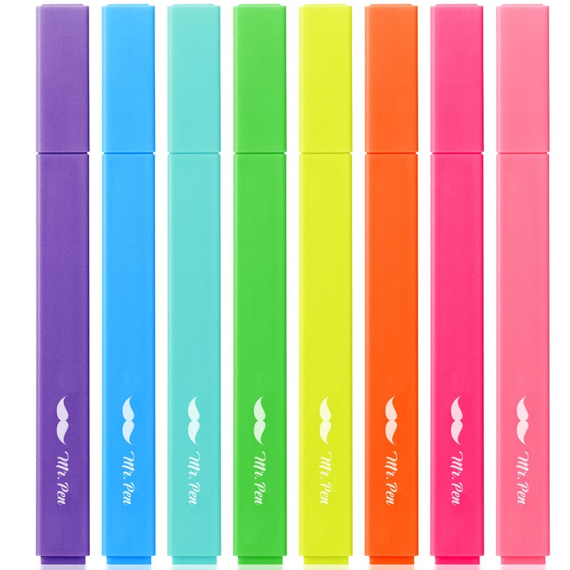Mr. Pen- Aesthetic Highlighters, 8 pcs, Chisel Tip, Vibrant Colors, Cute Highlighters Assorted Colors, Back to School Supplies - Image 1