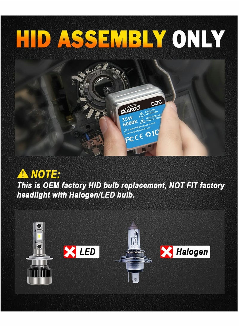 Generic HID Headlight Bulb, D3S 500% Brightness 16000LM, 6000K White, OEM Xenon Replacement Bulbs Plug and Play 66340 42403 42302（2 PCS）  - Image 4