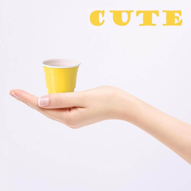 HAOZAN 100ct 2oz. Mini Yellow Shot Cups  Disposable and Small Size Perfect for Party  Tastings  Sample and More - Image 2
