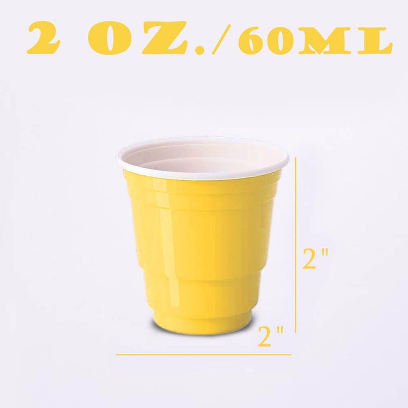 HAOZAN 100ct 2oz. Mini Yellow Shot Cups  Disposable and Small Size Perfect for Party  Tastings  Sample and More - Image 3