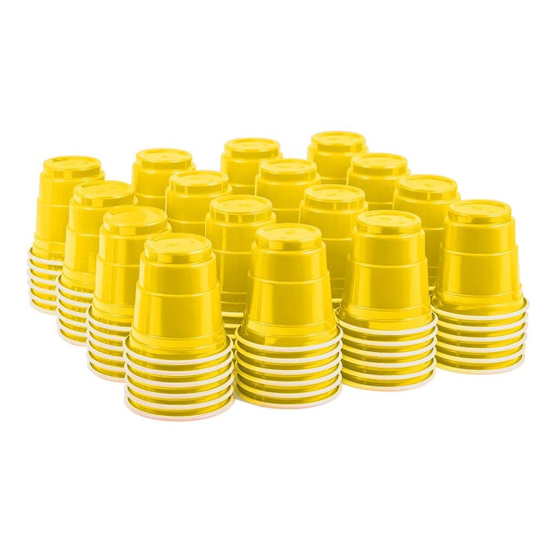 HAOZAN 100ct 2oz. Mini Yellow Shot Cups  Disposable and Small Size Perfect for Party  Tastings  Sample and More - Image 1