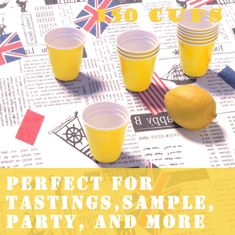 HAOZAN 100ct 2oz. Mini Yellow Shot Cups  Disposable and Small Size Perfect for Party  Tastings  Sample and More - Image 5