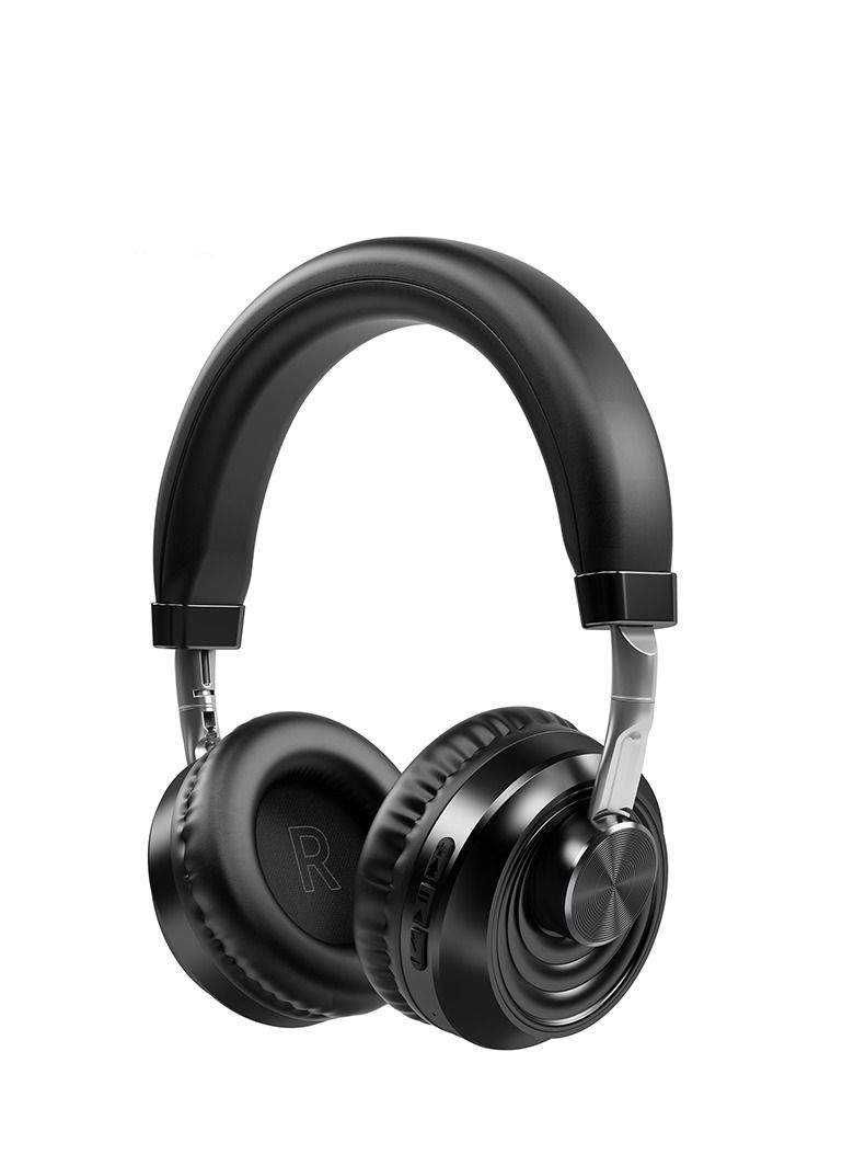 GULFLINK 200mah Folding Wireless Headset Bluetooth Competitive Game Music Sports Plug Cartoon Wireless Headset Black - Image 1