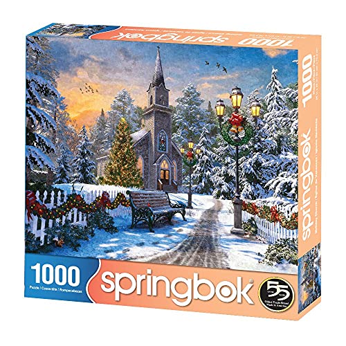 Springbok 1000 Piece Jigsaw Puzzle Holiday Church Made in USA - Image 5